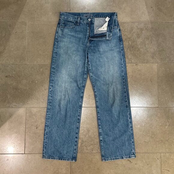 JW Anderson x Uniqlo Cotton Mid-Rise Classic Straight-Leg Denim Jeans (65 Blue) - Picture 12 of 16